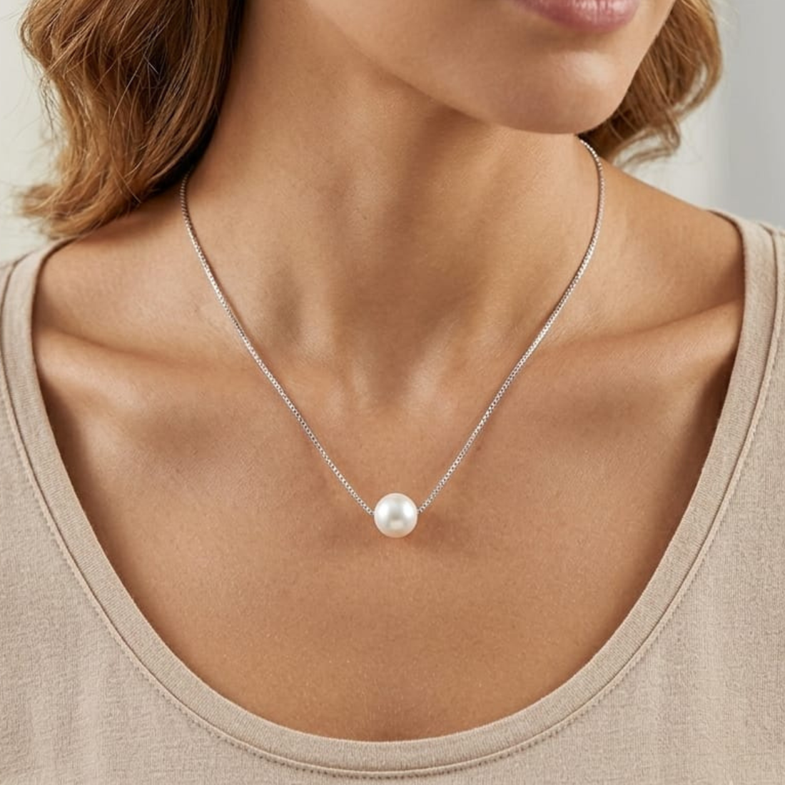 Silver Pearl Ball Elegant Necklace