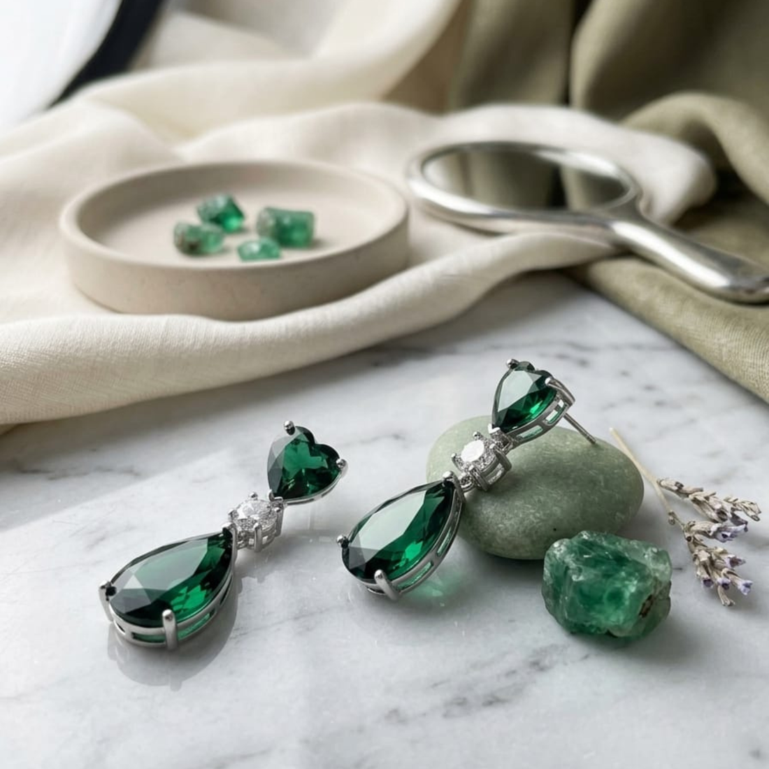 Green Drop Earring