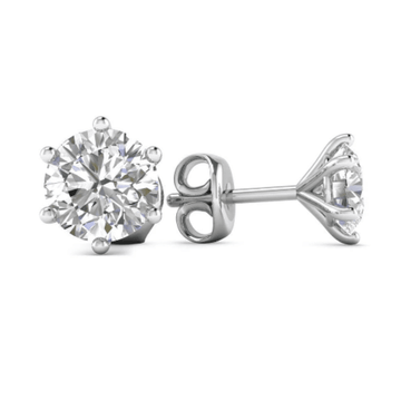 Silver Solitaire Round Earrings (4,5,6,7 MM)