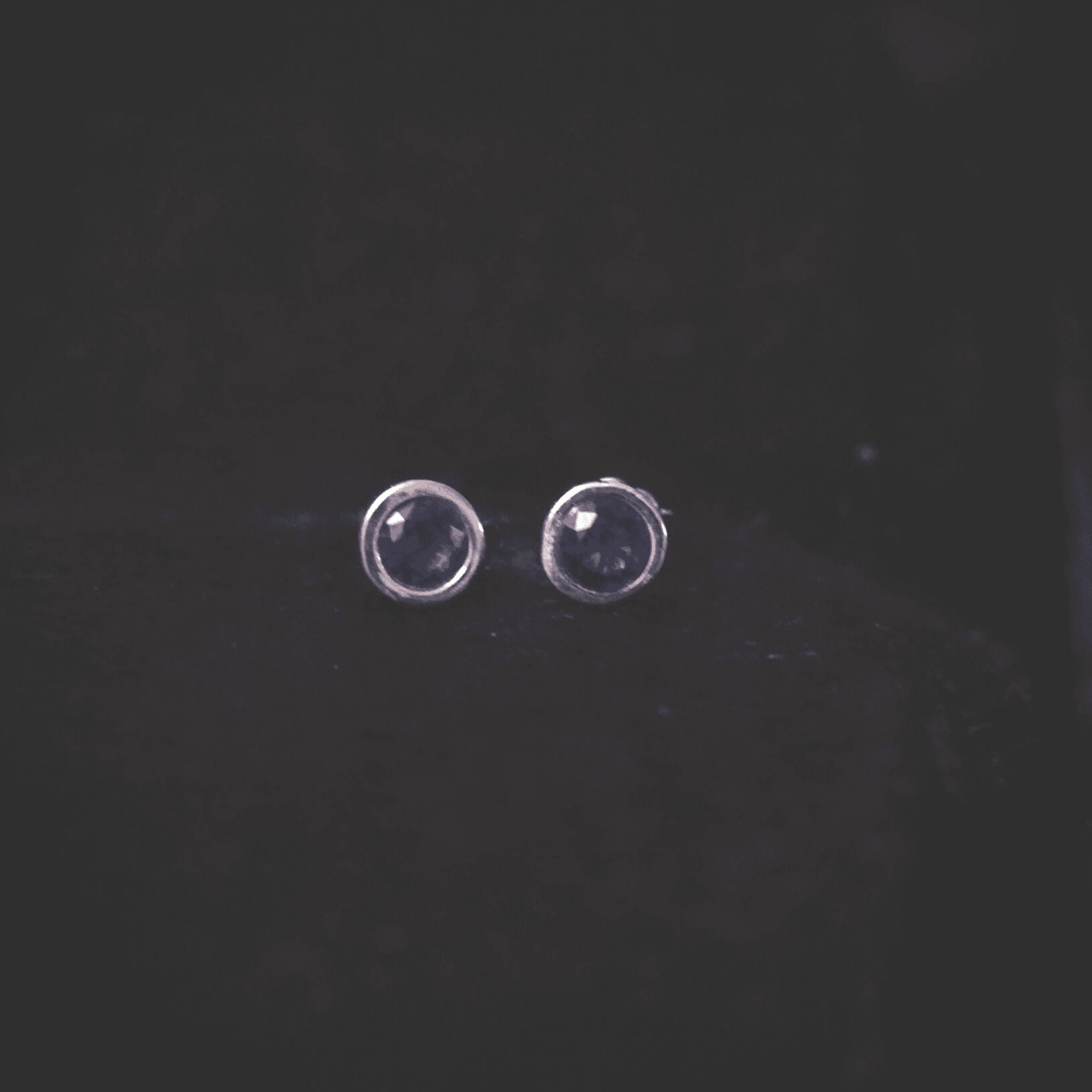 Silver Minimal Blue Zircon Earrings