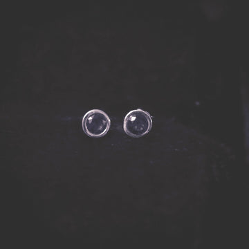 Silver Minimal Blue Zircon Earrings