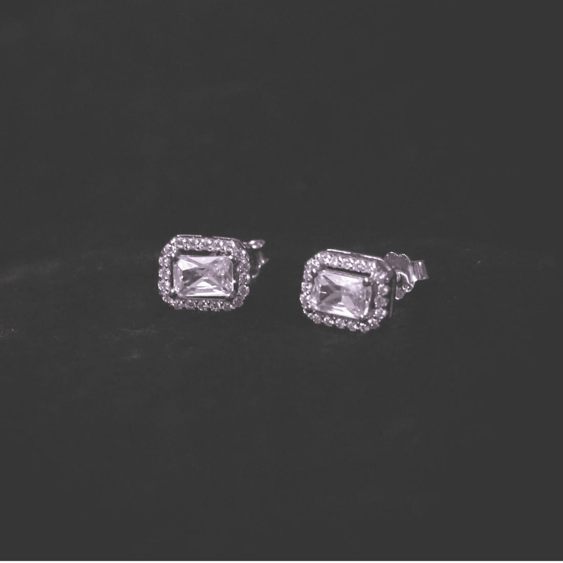 Silver Halo Quadratic Earrings