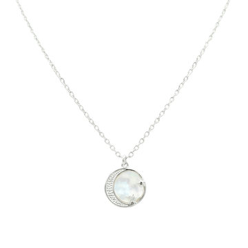 Silver MOP With Moon & Star Necklace