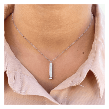 Silver Love Message Hanging Necklace