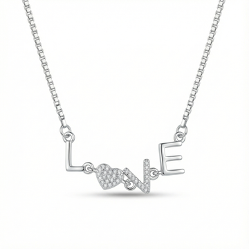 Silver LOVE Alphabet Necklace