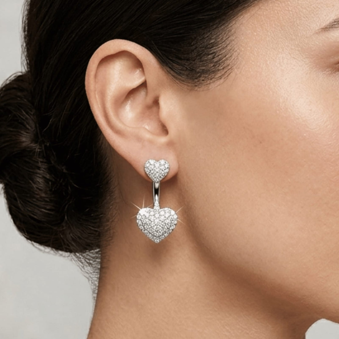 Dual Heart two Way Earring