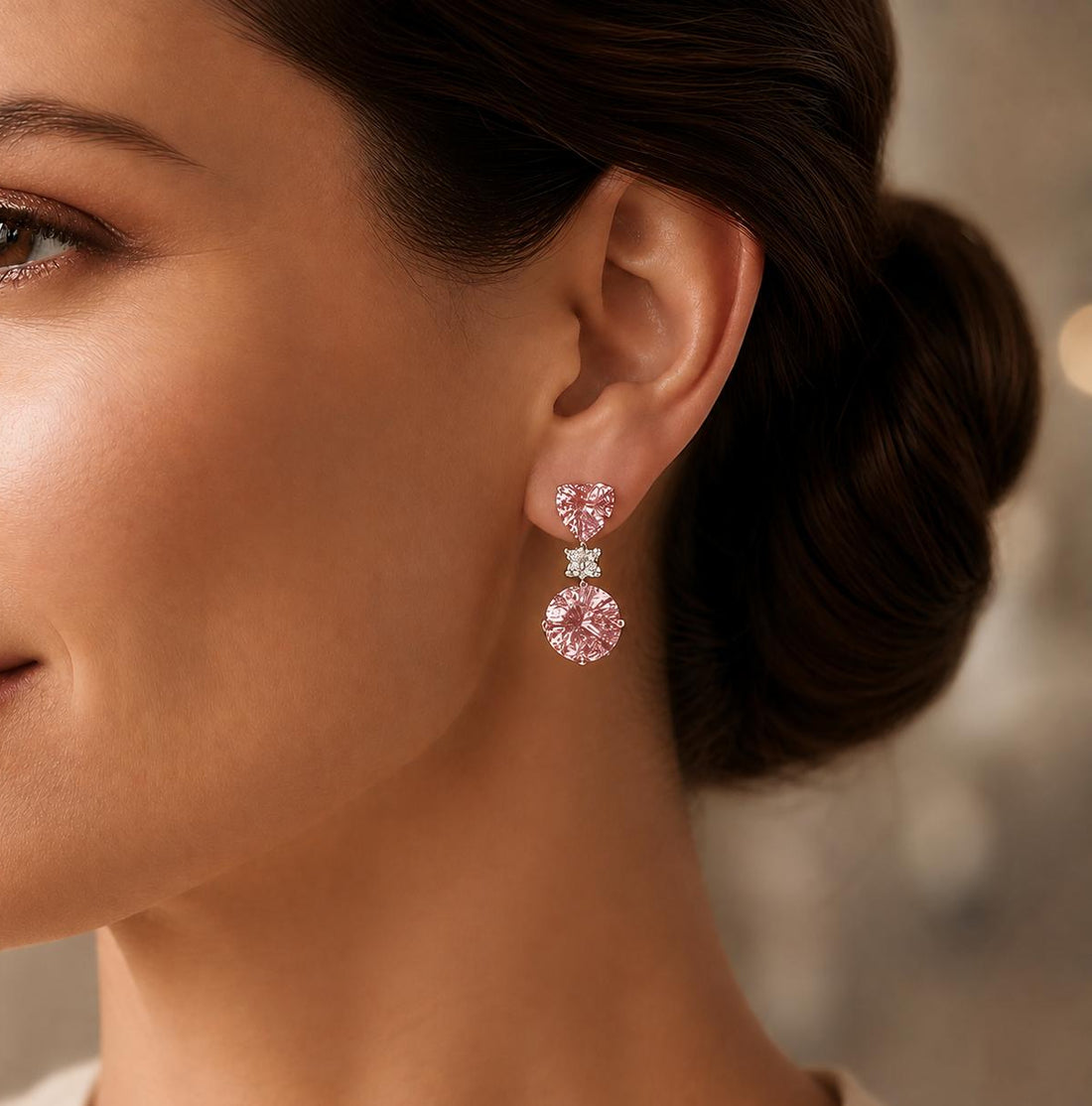 Pink Drop Earrings