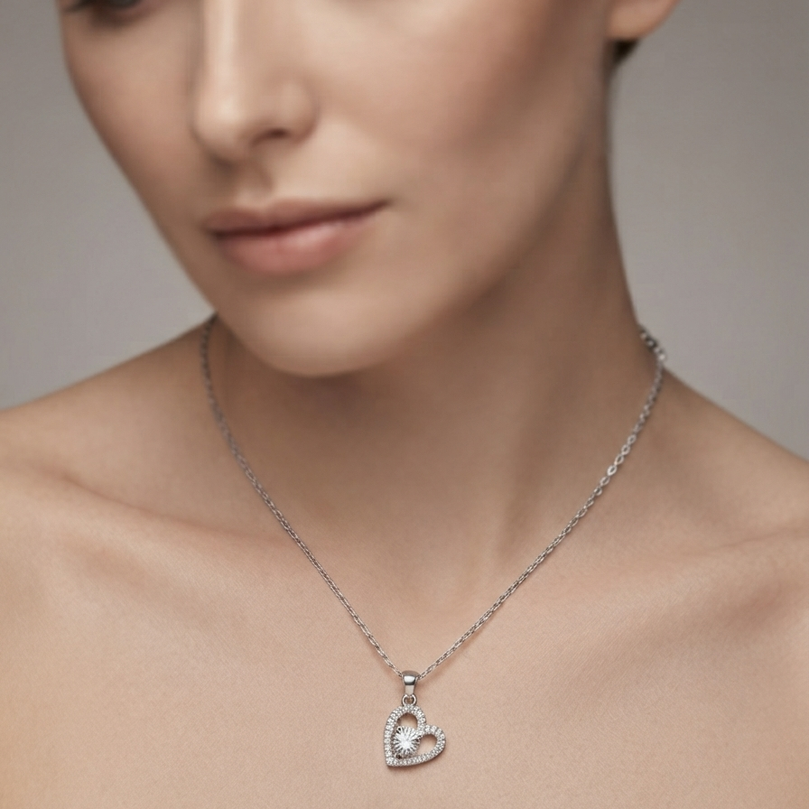 Silver Heart New Necklace