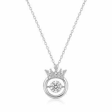 Silver Crown Dancing Diamond Necklace