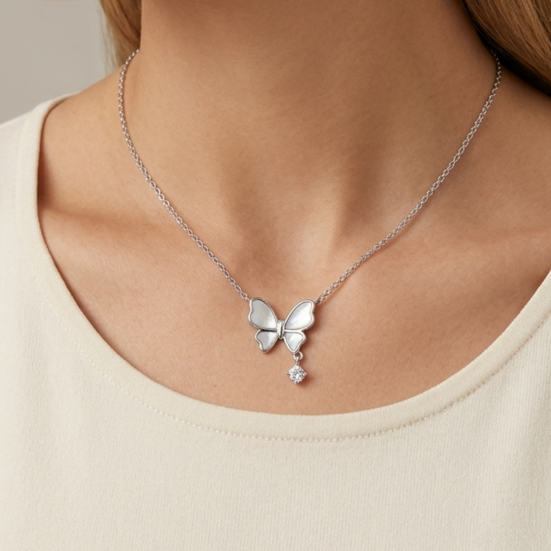 Silver Butterfly Necklace
