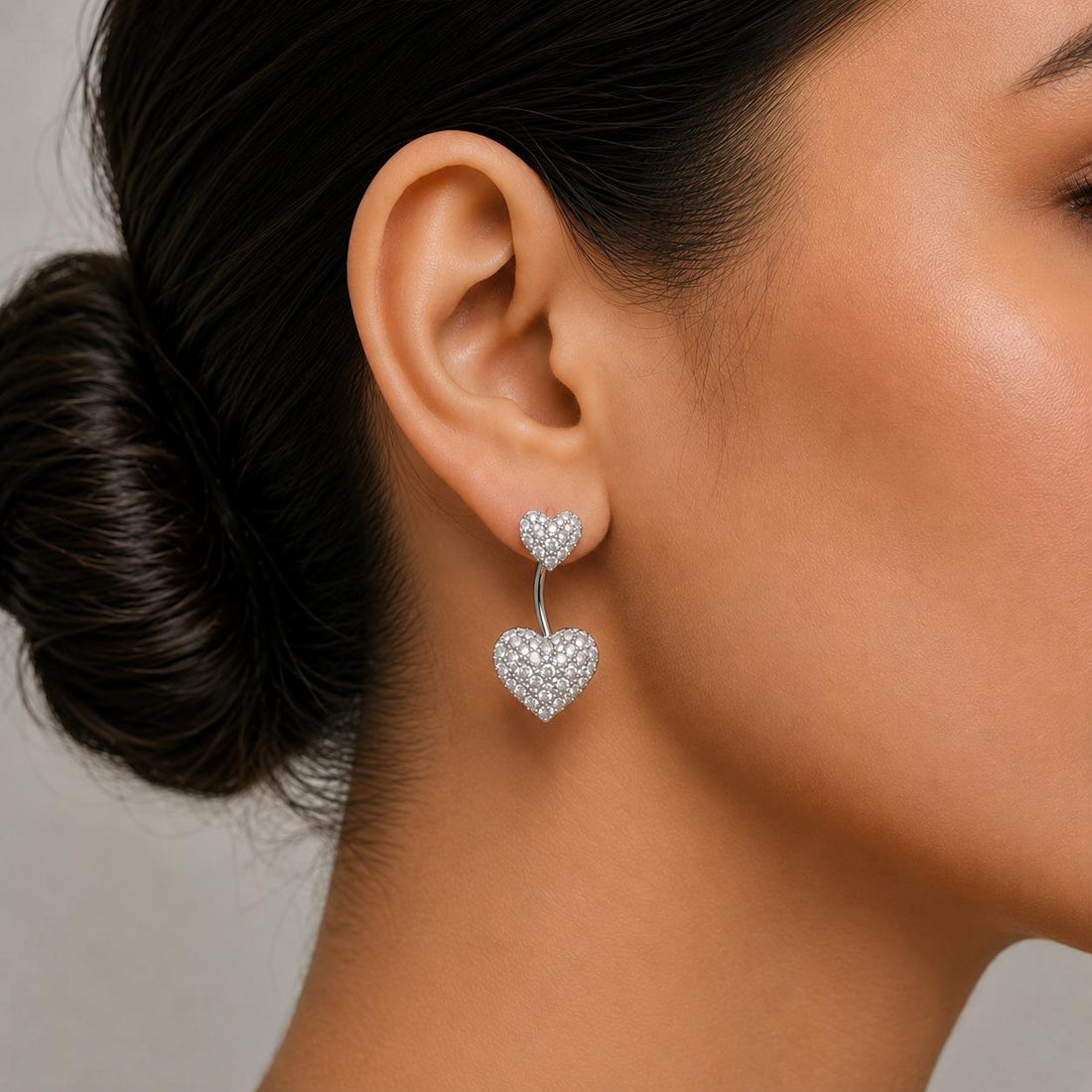 Dual Heart two Way Earring